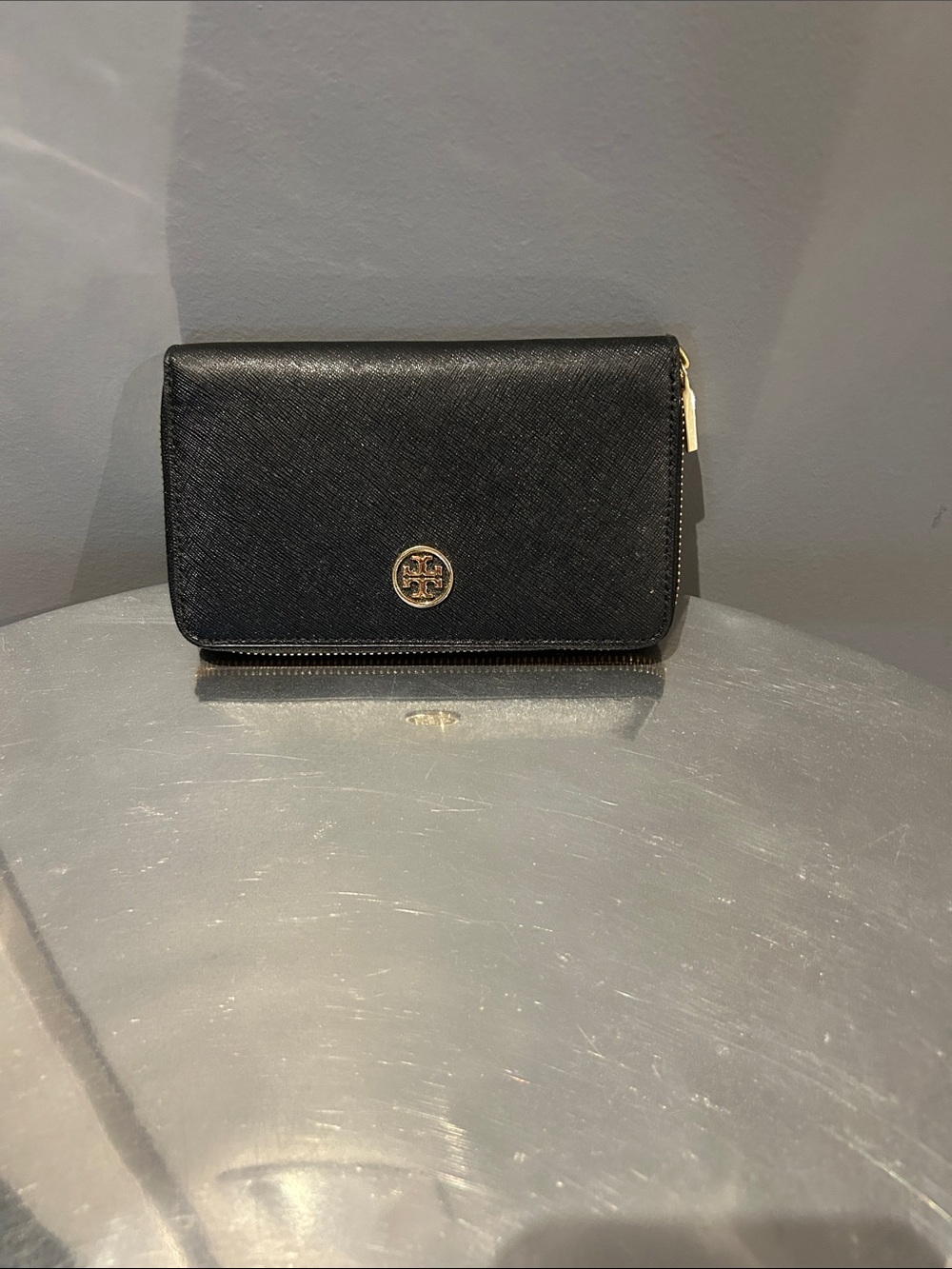 Tory Burch Black Saffiano Leather Continental Wallet